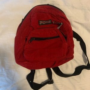 Vintage Red Corduroy Jansport Backpack!